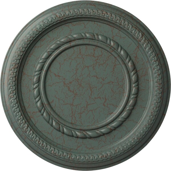Ekena Millwork Federal Roped Small Ceiling Medallion (Canopies up to 6"), 12 5/8"OD x 1 1/8"P, Cloud Burst Crackle CM12FECBC - main